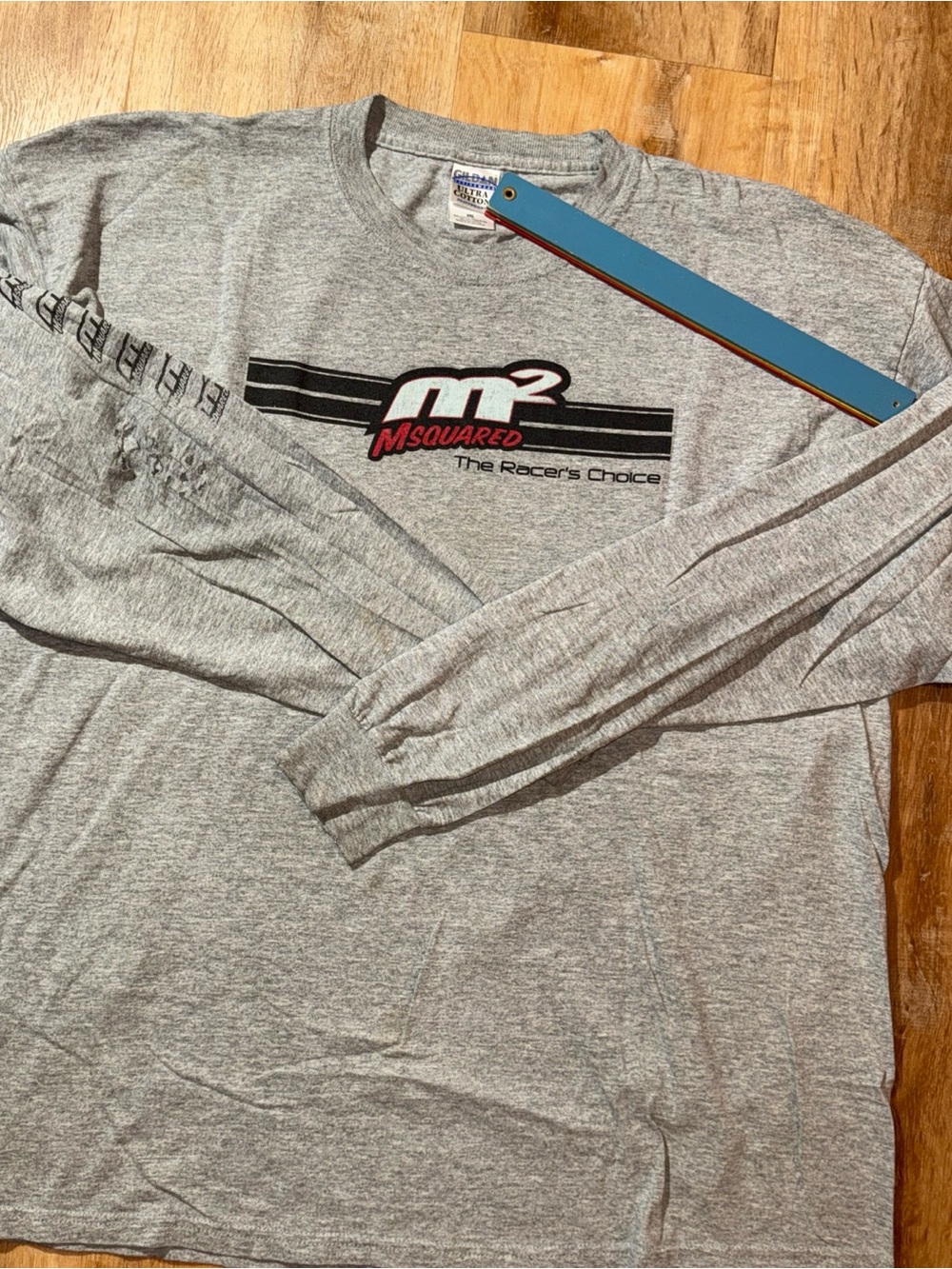 M2 Racer’s Choice Long sleeve Gray Cotton 2 XL Moto Bike Motorcycle VTG Y2K 90s